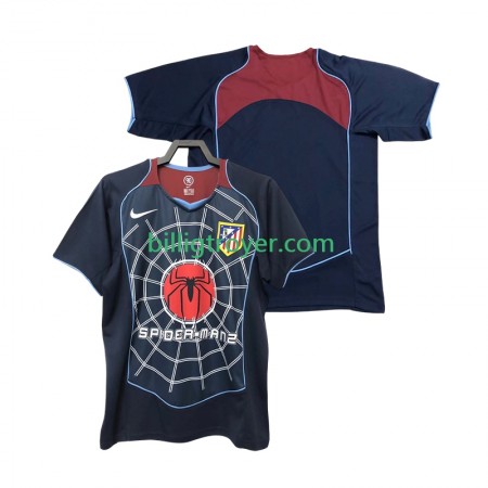 Billige Fotballdrakter Atlético Madrid 2004 Retro Bortedraktsett 2005 Kortermet